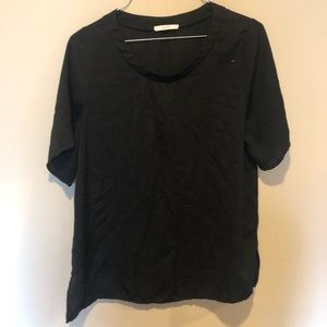 (M) Black polka dot blouse